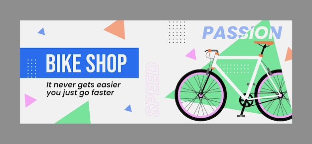 Flat design bike shop  facebook cover template