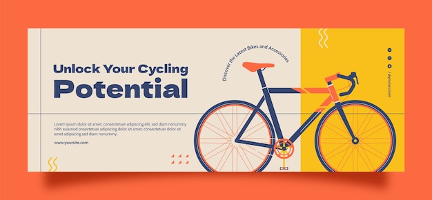 Free vector flat design bike shop  facebook cover template