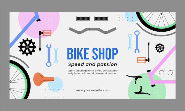 Flat design bike shop  facebook template