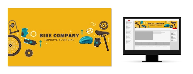 Flat design bike shop  youtube channel art