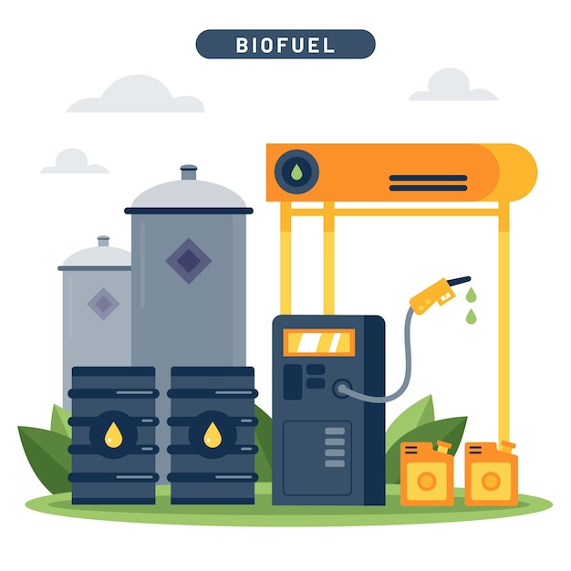 Illustrazione di biocarburanti design piatto