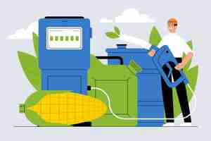 Free vector flat design biofuel illustration