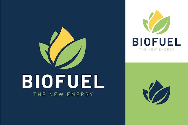 Логотип биотоплива в плоском дизайне