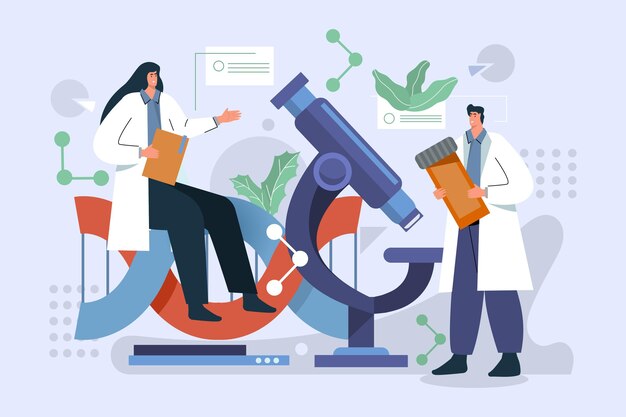 Free vector flat design biotechnology concept illustrated