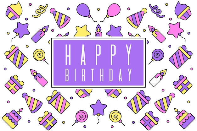 Free vector flat design birthday background concept