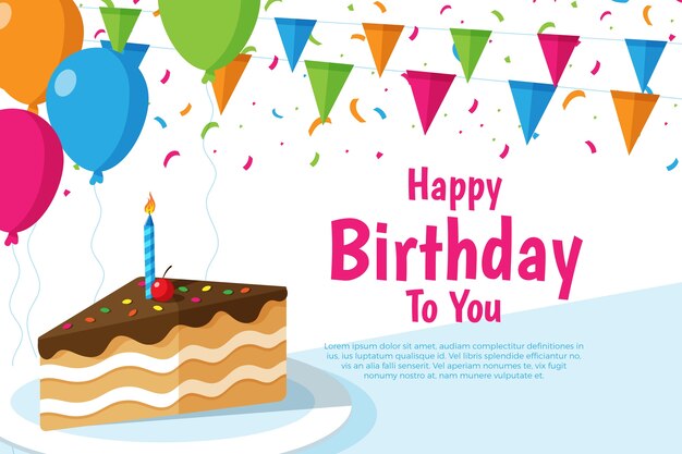 Free vector flat design birthday background design