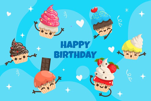 Flat design birthday background