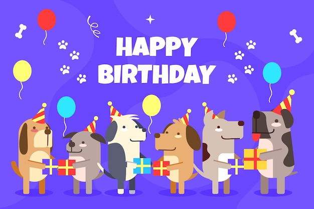 Flat design birthday background