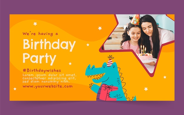 Free vector flat design birthday celebration facebook post