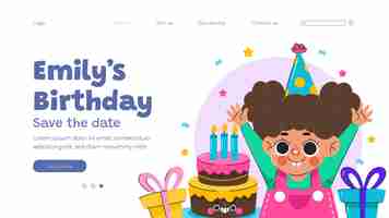 Free vector flat design birthday celebration landing page