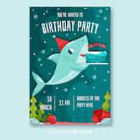 Free vector flat design birthday invitation template