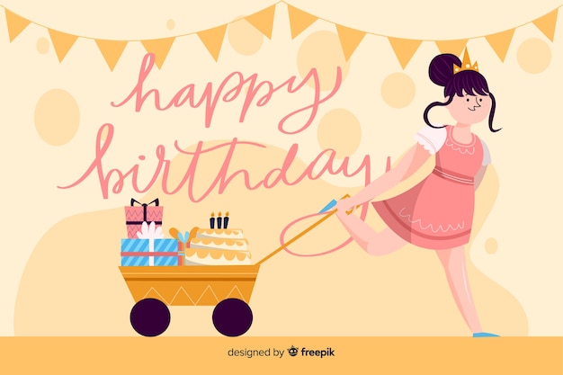 Free vector flat design of birthday invitation template