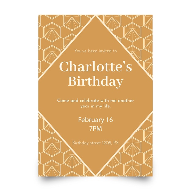 Free vector flat design birthday invitation template