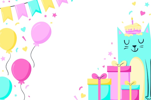 Бесплатное векторное изображение Плоский дизайн дня рождения