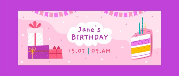 flat design birthday template