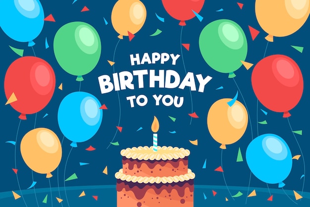 Free vector flat design birthday wallpaper concept