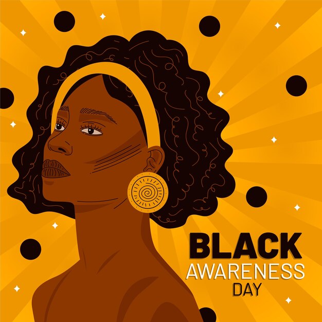 Flat design black awareness day