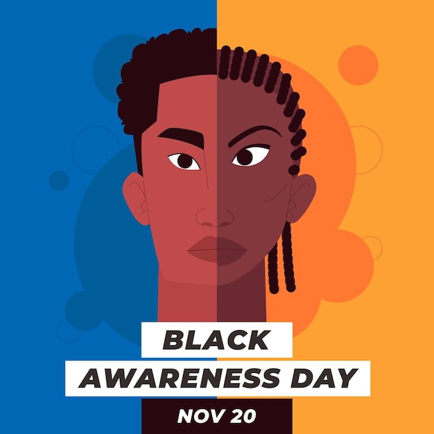 Flat design black awareness day