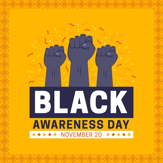 Free vector flat design black awareness day