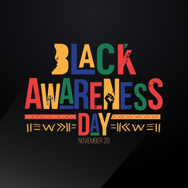 Flat design black awareness day