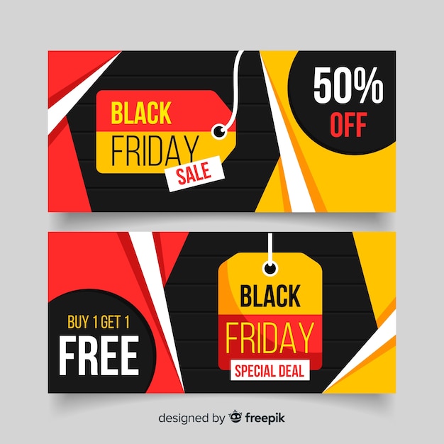 Free vector flat design black friday banners template