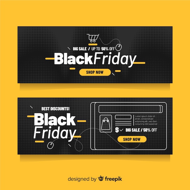 Free vector flat design black friday banners template