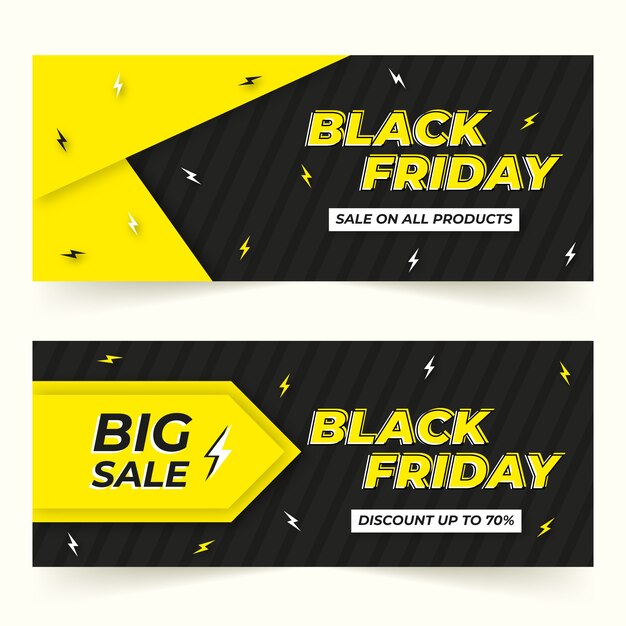 Free vector flat design black friday banners template