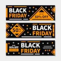 Free vector flat design black friday banners template