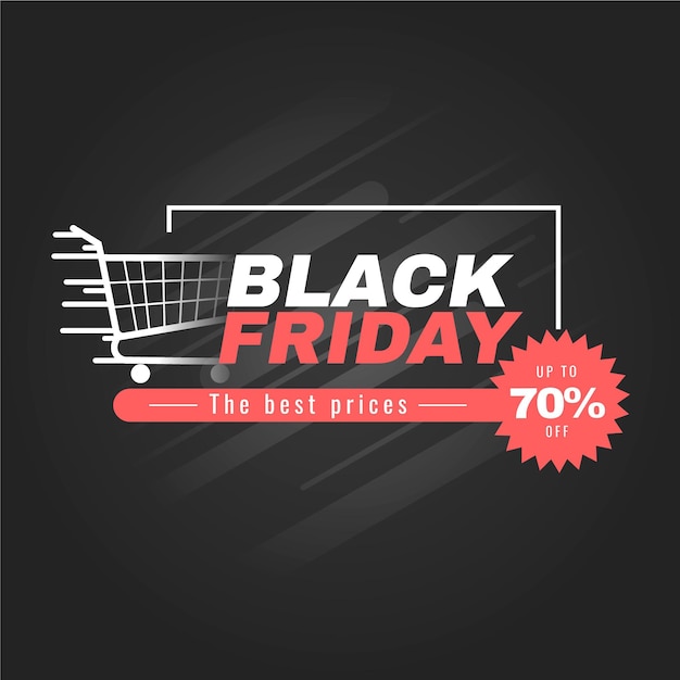 Flat design black friday concept