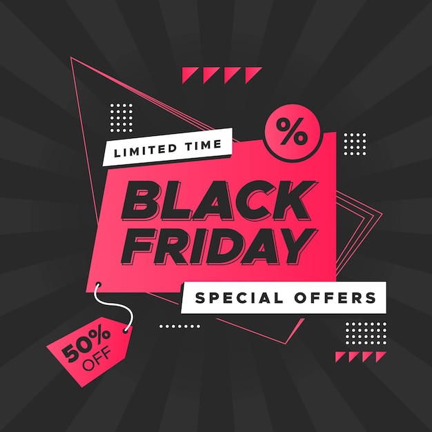 Flat design black friday concept