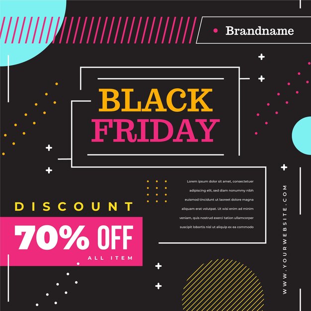 Flat design black friday concept