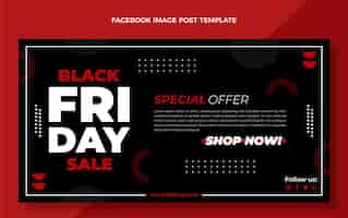 Vettore gratuito post di facebook del black friday dal design piatto