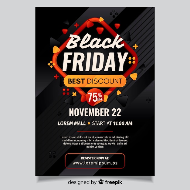 Free vector flat design black friday flyer template