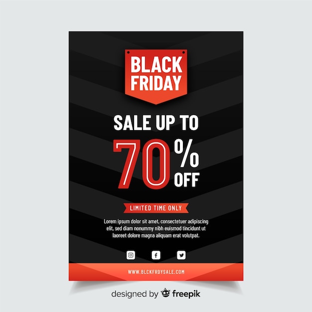 Flat design black friday flyer template