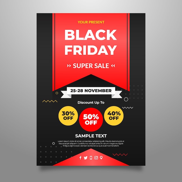 Free vector flat design black friday flyer template