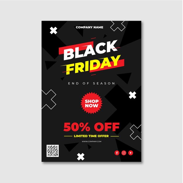 Flat design black friday flyer template