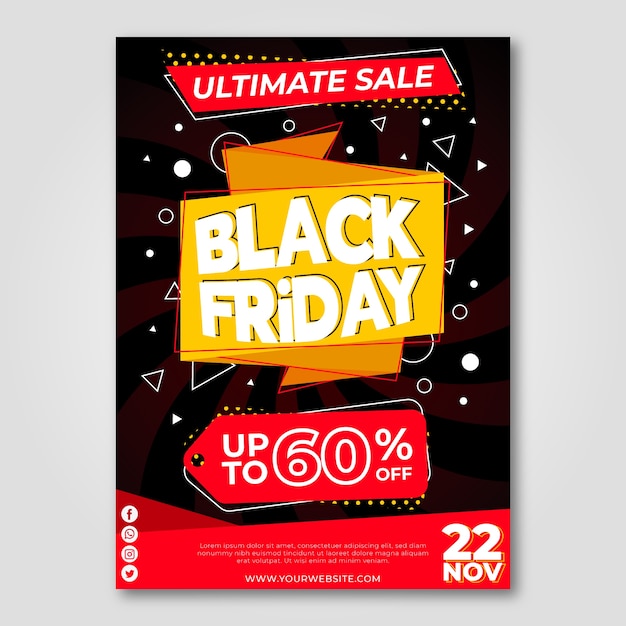 Free vector flat design black friday flyer