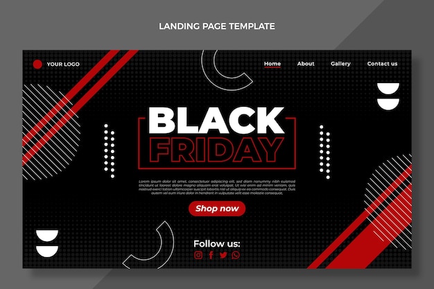 Flat design black friday landing page