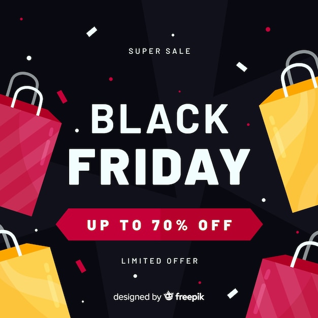 Free vector flat design of black friday promotion