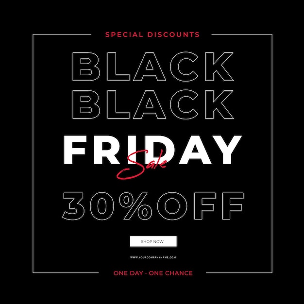 Flat design black friday sale banner