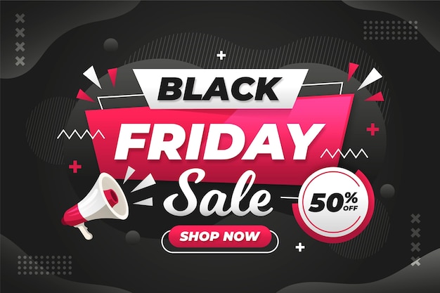 Free vector flat design black friday sale with megaphone