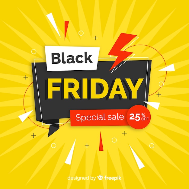 Flat design black friday sales banner