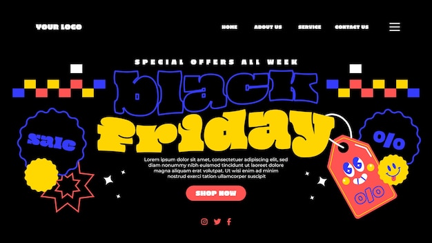 Free vector flat design black friday template