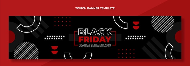 Flat design black friday twitch banner