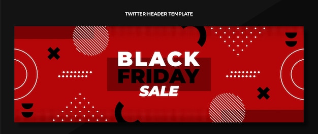 Vettore gratuito intestazione twitter del black friday dal design piatto