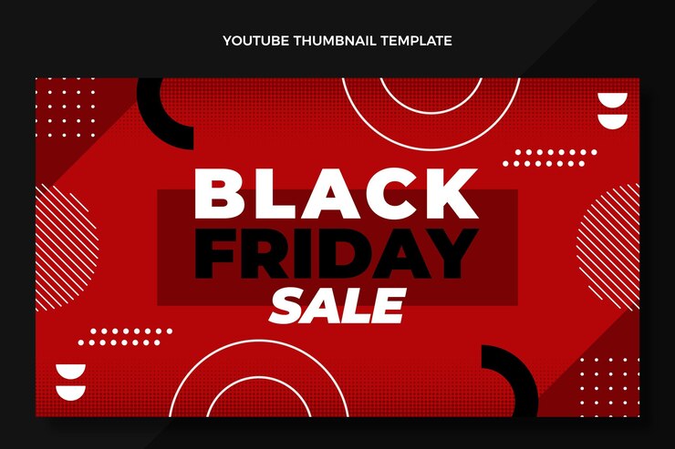 Free Vector flat design black friday  youtube thumbnail