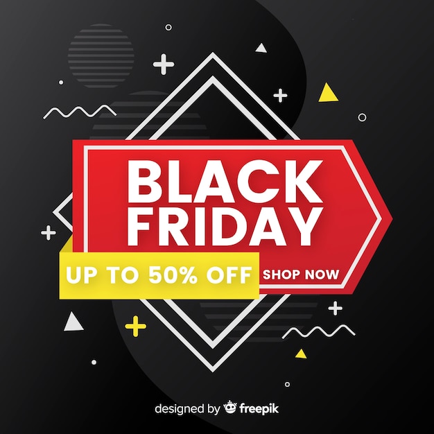 Flat design of black friday