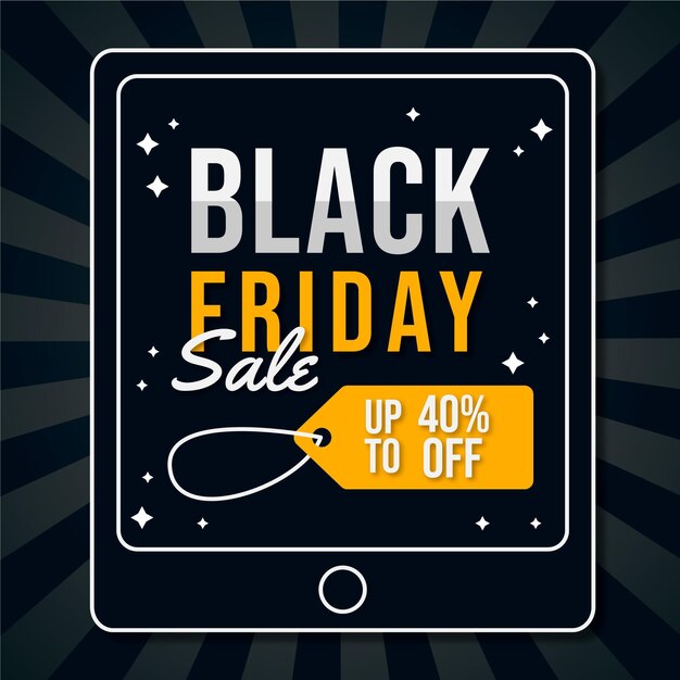 Flat design black friday