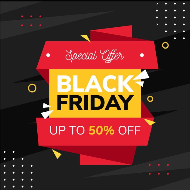 Flat design black friday