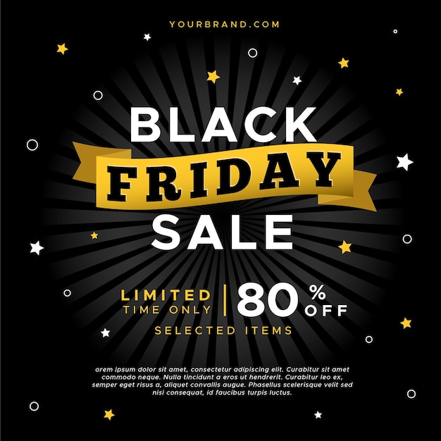 Free vector flat design black friday